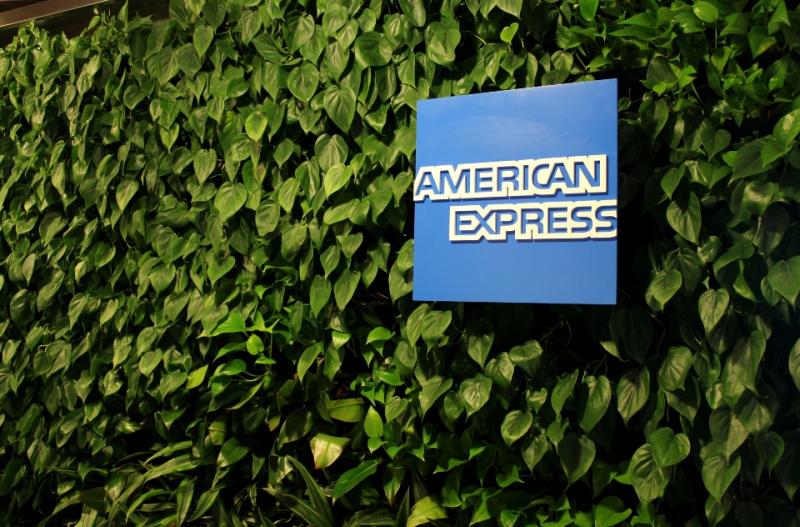 American Express on a wall