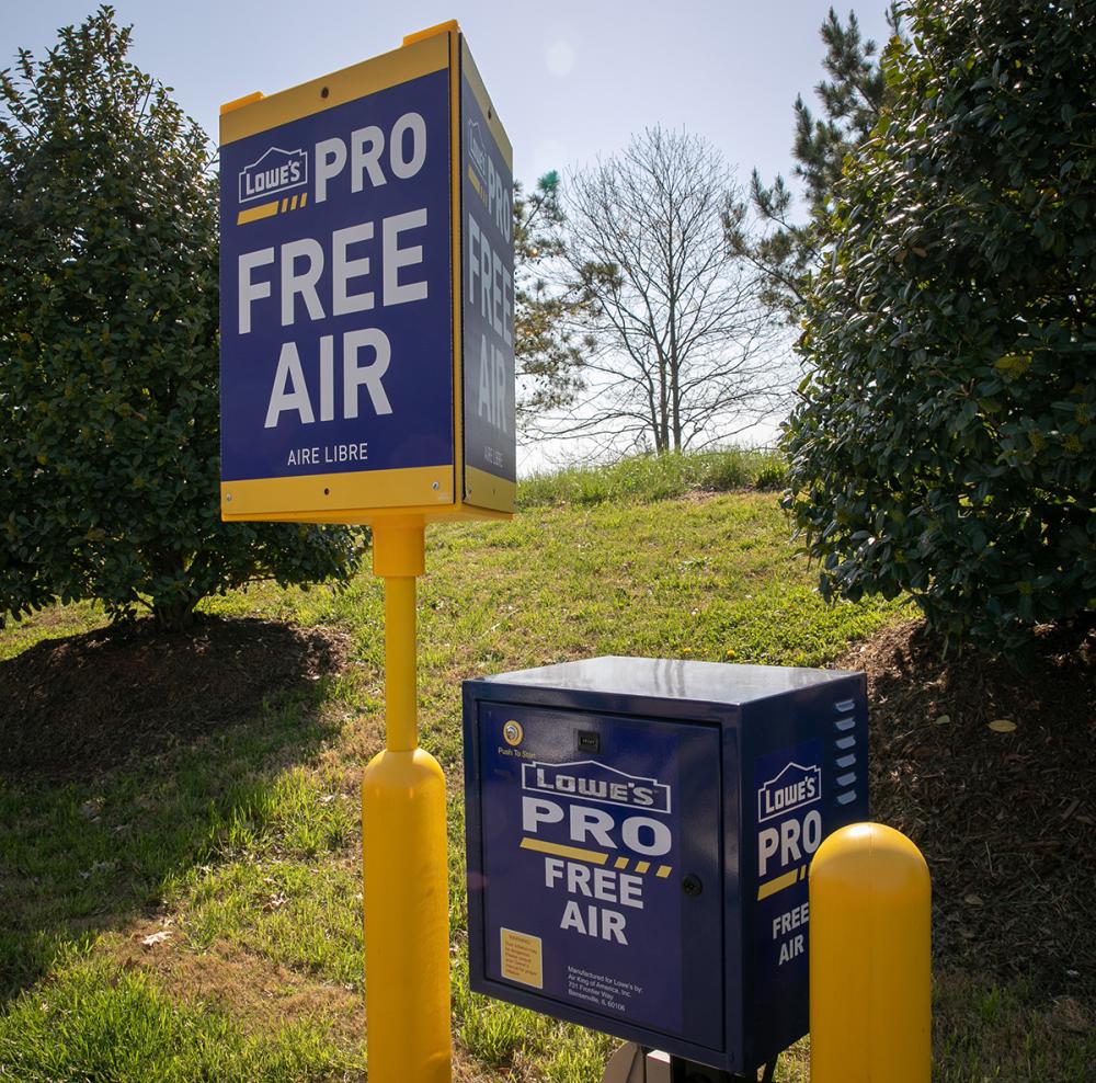 Lowe's Pros members will have access to air-filling stations for their tools and tires.