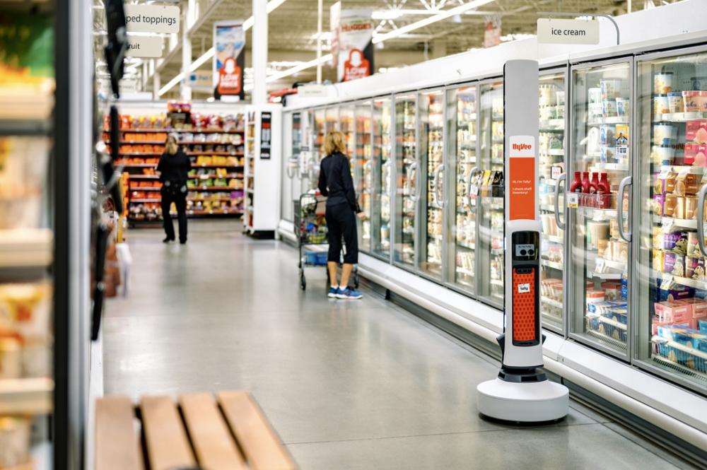 a person standing in front of a store