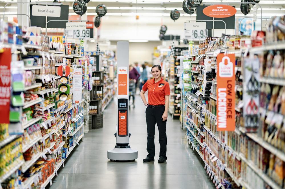 a person standing in front of a shop