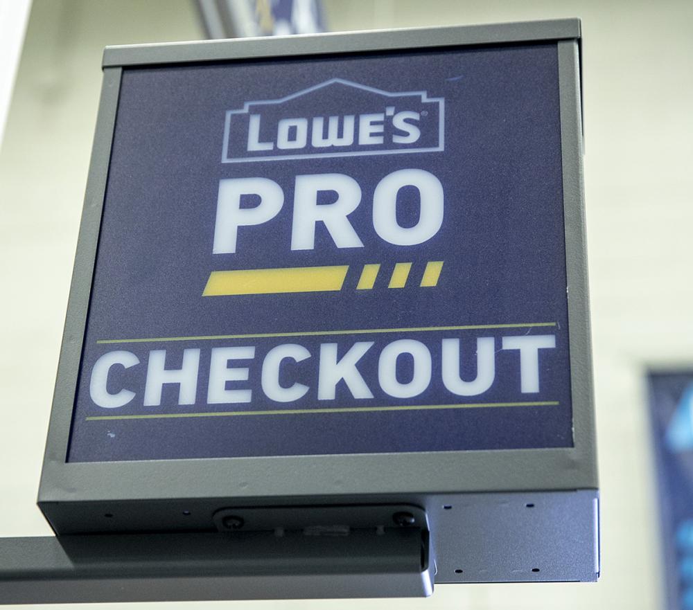 A dedicated checkout area of Lowe's Pros members