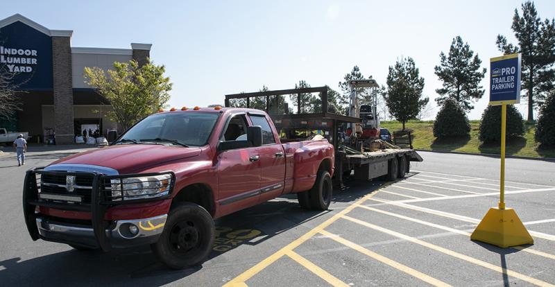 Lowe's is adding dedicated parking areas for Pros members with trailers.