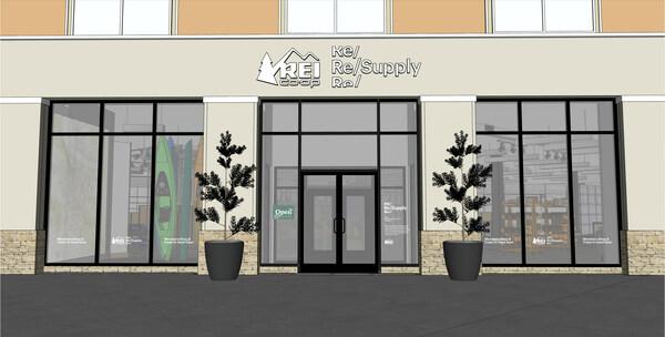 REI Re/Supply rendering of new location in Clackamas, Oregon opening August 2023.