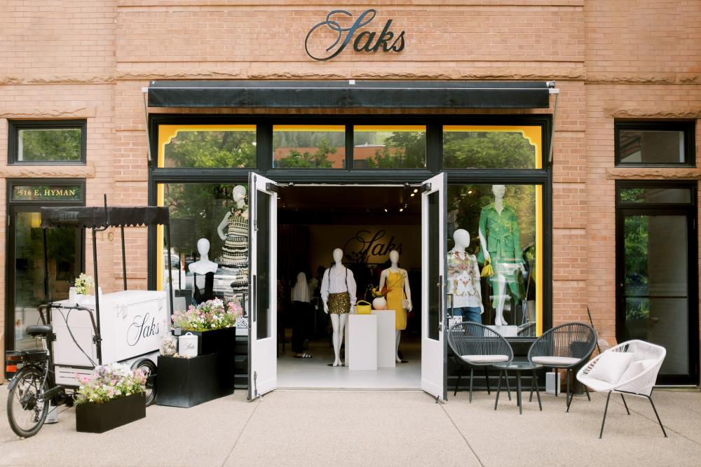 Saks' new immersive pop-up shopping experience in the heart of Aspen on East Hyman Avenue. Credit: Saks