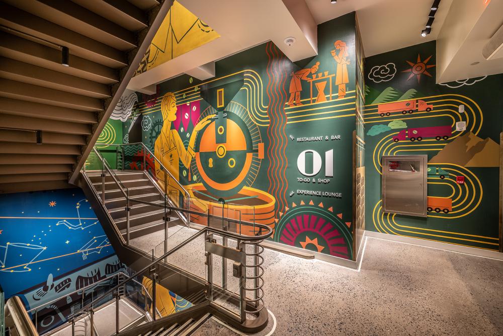 ground floor mural starbucks