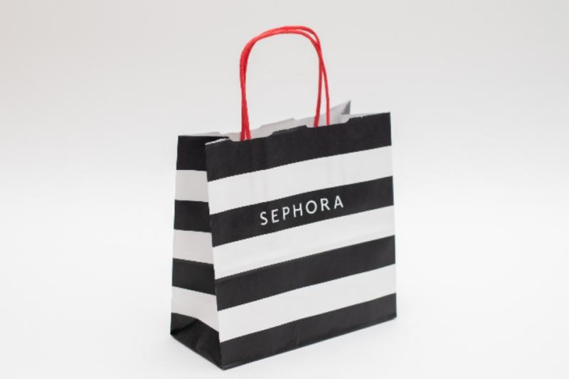 small black and white sephora bag