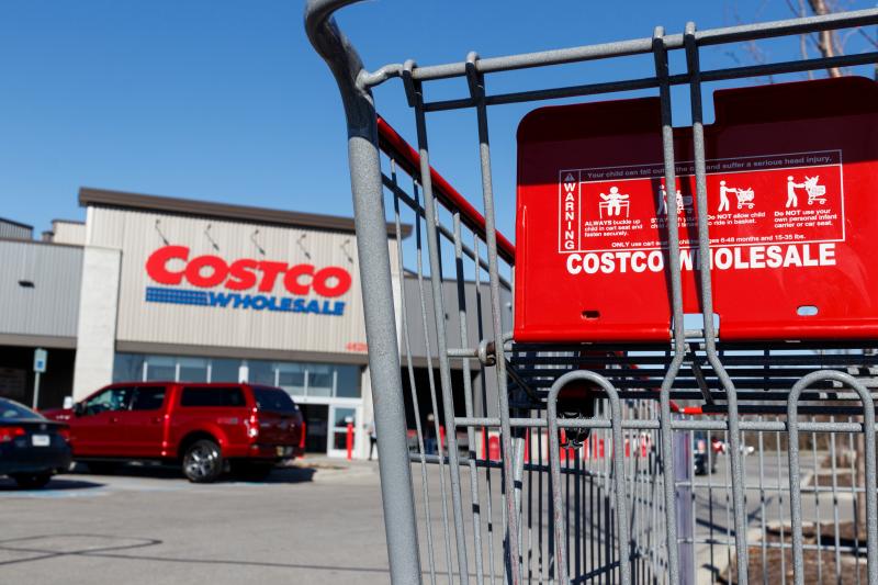 Costco storefront and cart