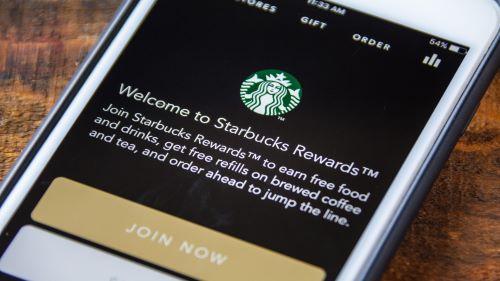 Starbucks rewards text on mobile app