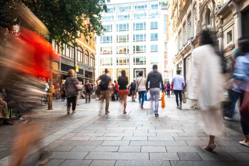 shoppers on the street