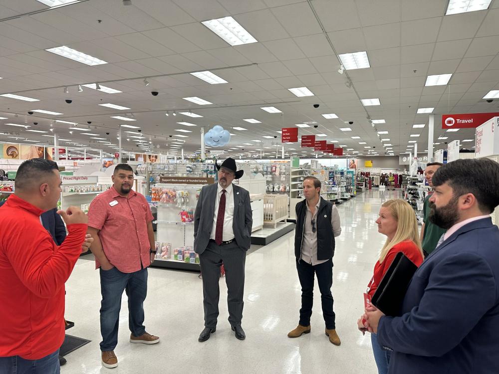 Target store walk with Bernalillo County District Attorney Sam Bregman. Credit: RILA