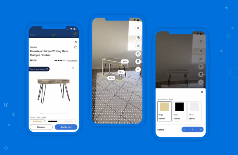 Walmart's new mobile app AR capability. Credit:Walmart